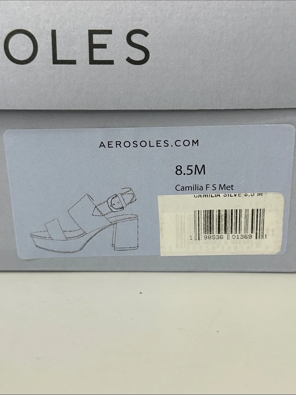Aerosoles Women's Camilia Round Toe Platform Sandals Size 8.5M Silver Metallic